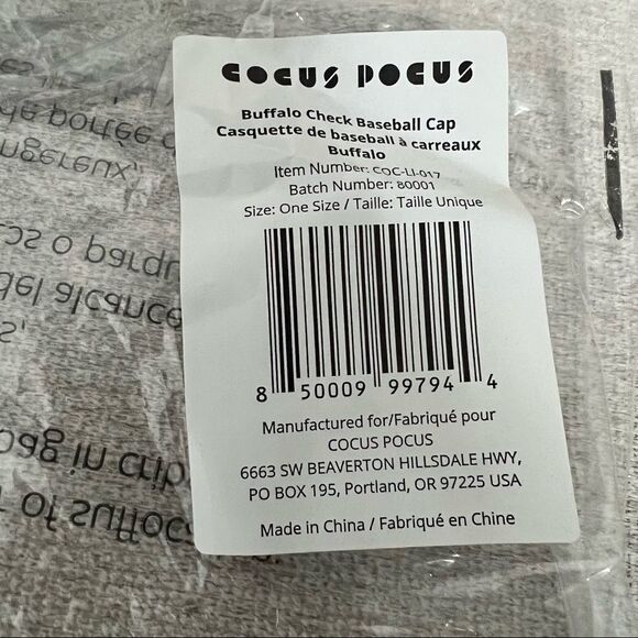 Cocus Pocus Buffalo Check Plaid Adjustable Fall Fashion Baseball Cap - Picture 8 of 9